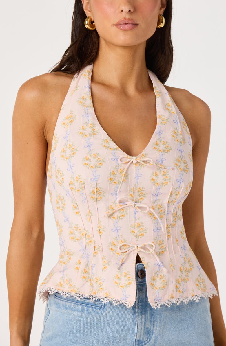 ASTR the Label Julia Floral Halter Top, Alternate, color, Blush Multi Floral