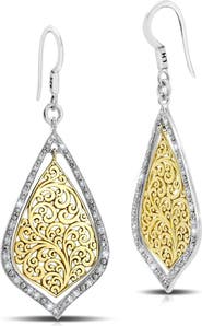 Lois Hill 18K Gold Plate Sterling Silver Diamond Pavé Drop Earrings - 0.62 ctw