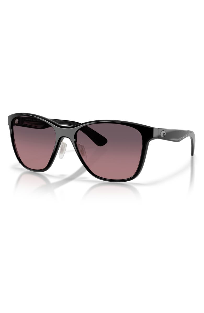 Costa Del Mar Luna Nueva 57mm Polarized Butterfly Sunglasses, Alternate, color, Black / Rose Gradient 580G