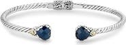 SAMUEL B. Sterling Silver & 18k Gold Blue Sapphire Bangle