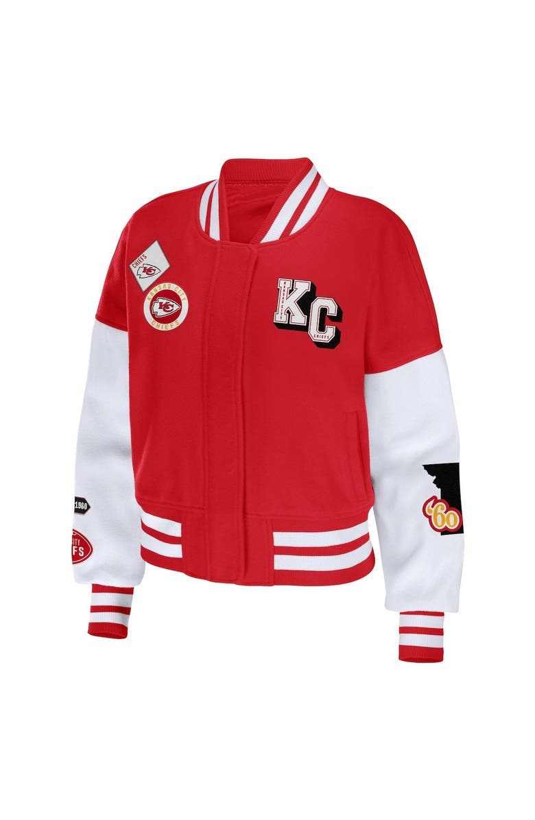 WEAR by Erin Andrews Women's WEAR by Erin Andrews Red/White Kansas City Chiefs Full-Zip Varsity Jacket, Alternate, color,