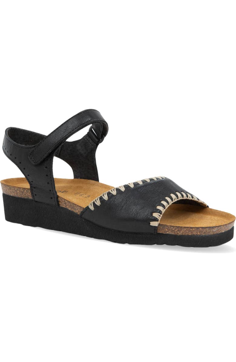 Naot Luna Sandal, Main, color, Black Leather