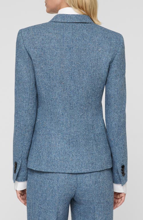 Lafayette 148 New York Fitted Donegal Tweed Blazer In Blue