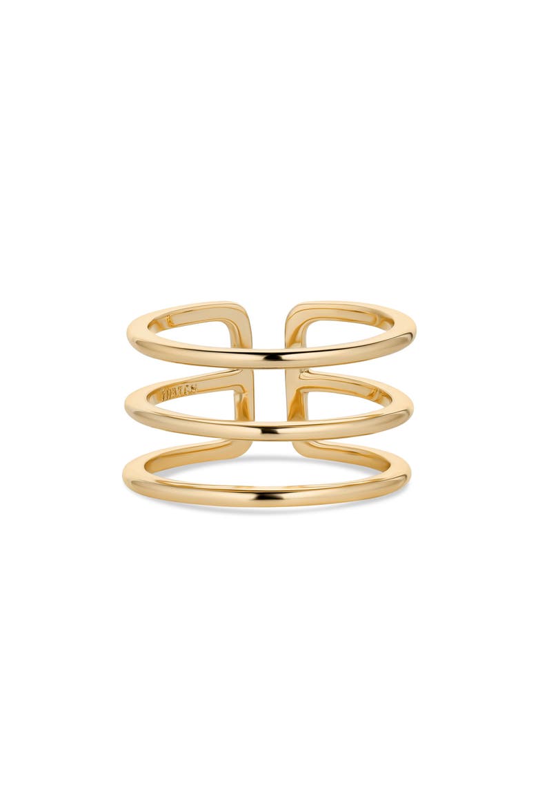 Quinn Triple Band Ring, Main, color, 14K GOLD PLATED