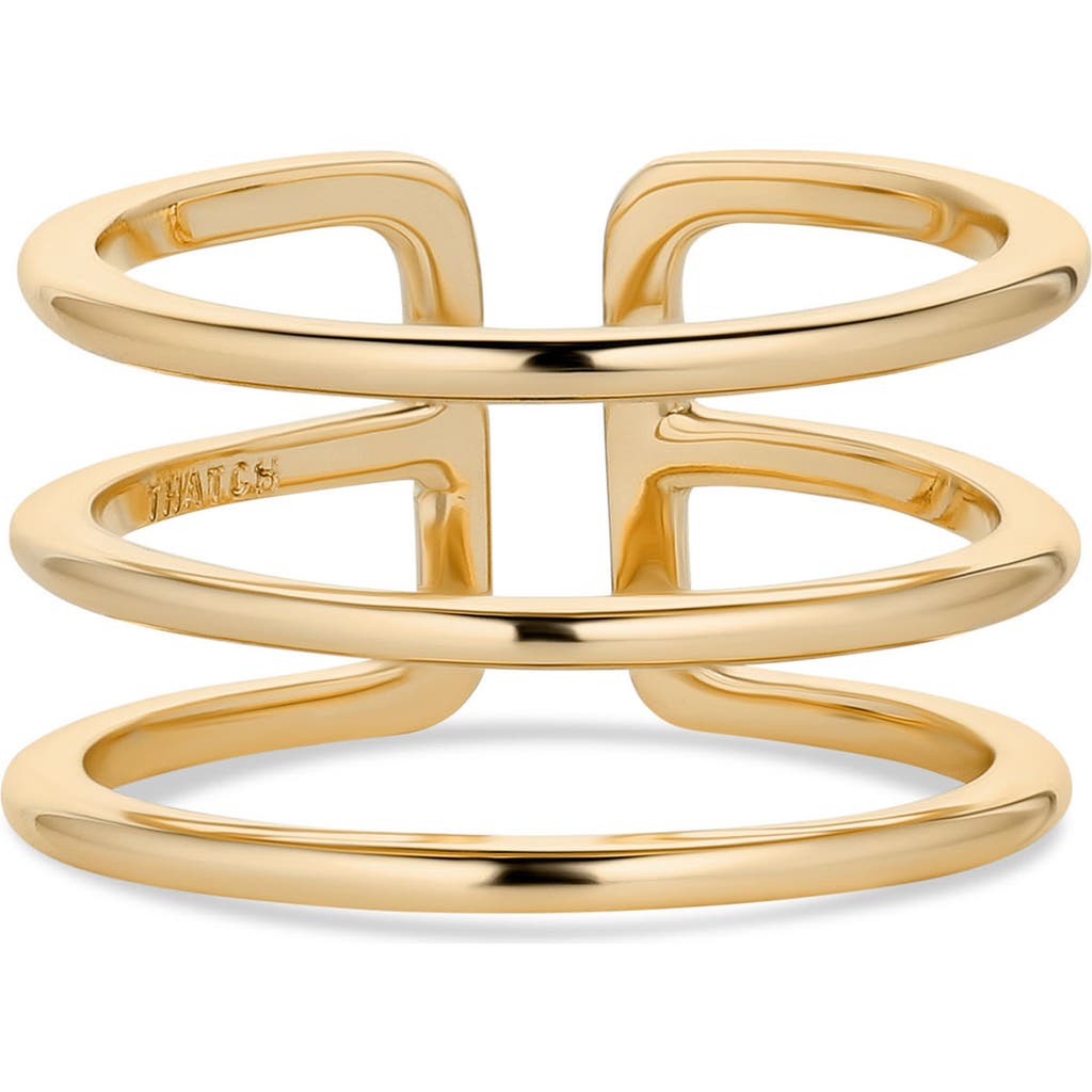 Thatch Quinn Triple Band Ring In 14k Gold Plated
