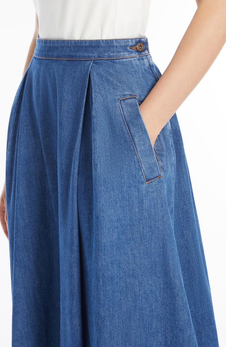 Weekend Max Mara Pleated Denim Skirt, Alternate, color, 