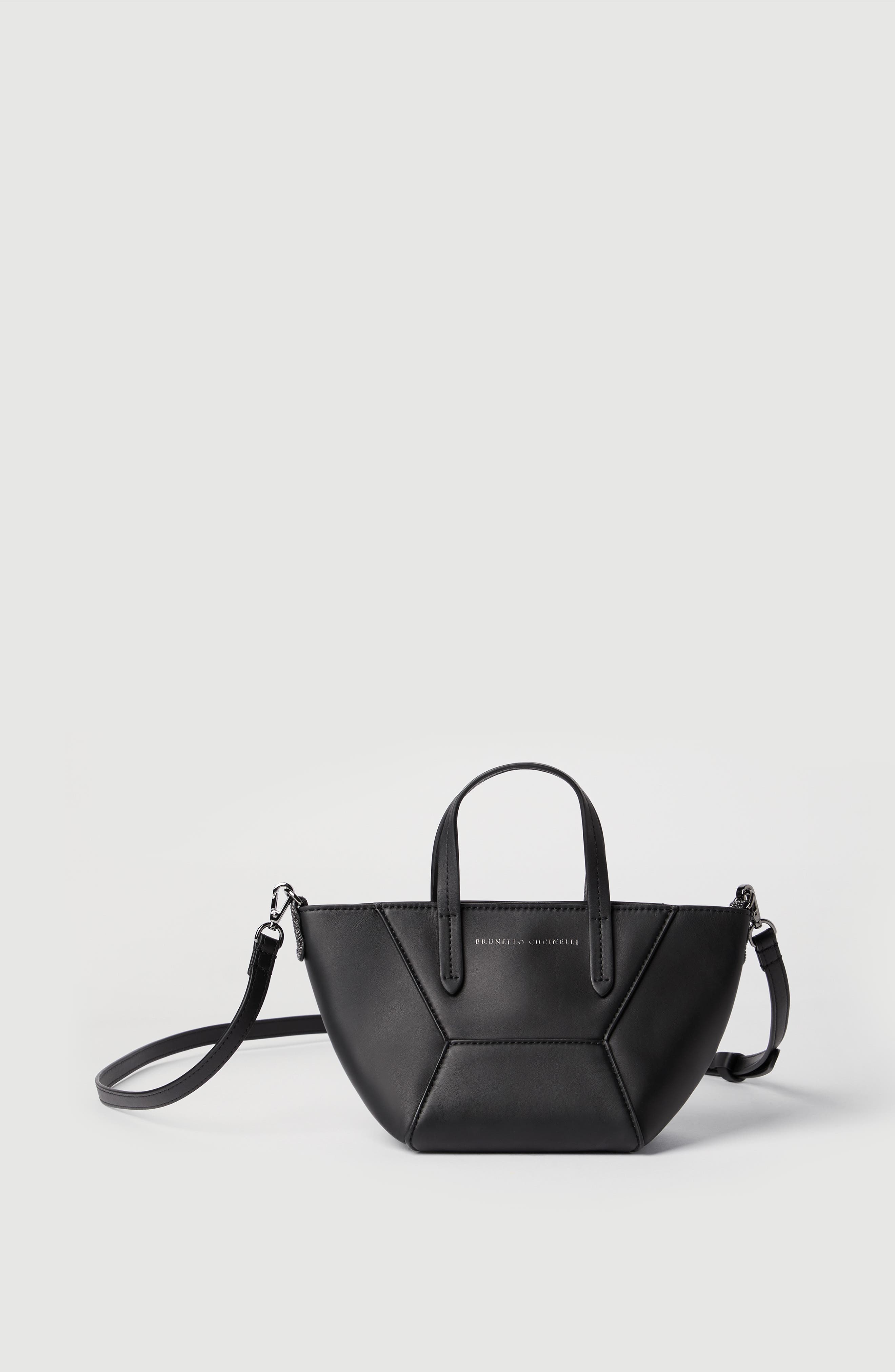 BC Duo mini bag in calfskin with monili, Main, color, Black