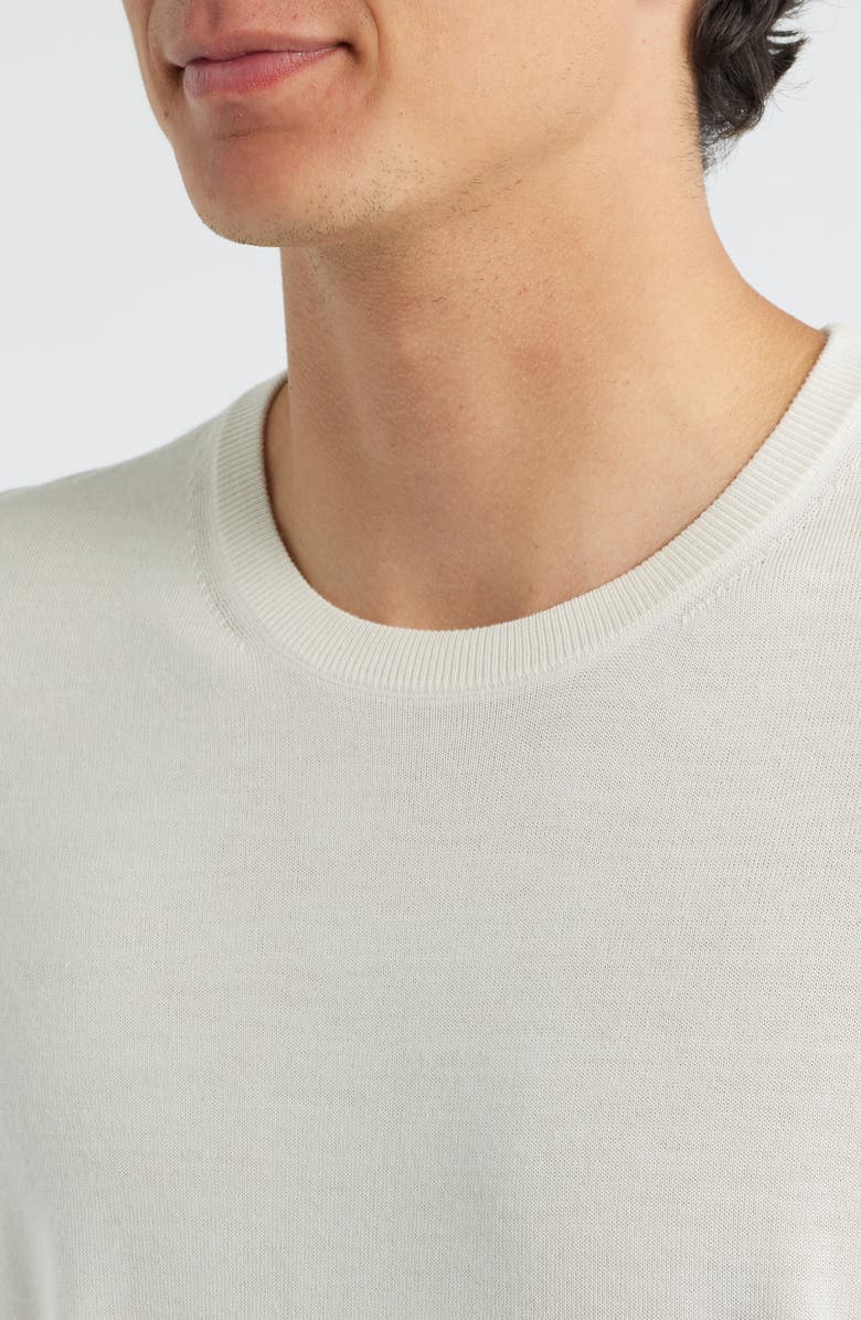 BOSS Leno Virgin Wool Crewneck Sweater, Alternate, color, Open White