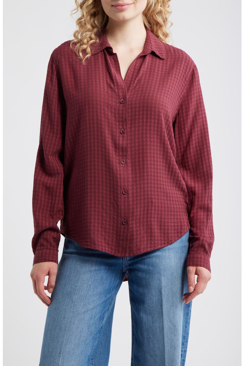 Classic Button-Up Shirt, Main, color, MERLOT HARVEST