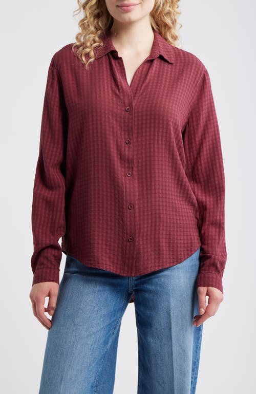 Cloth & Stone Classic Button-up Shirt In Burgundy
