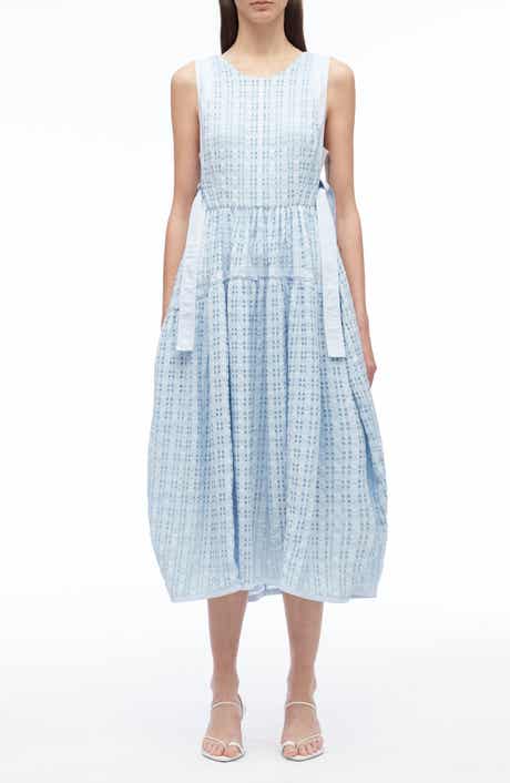 Check Taffeta Sleeveless Midi Dress