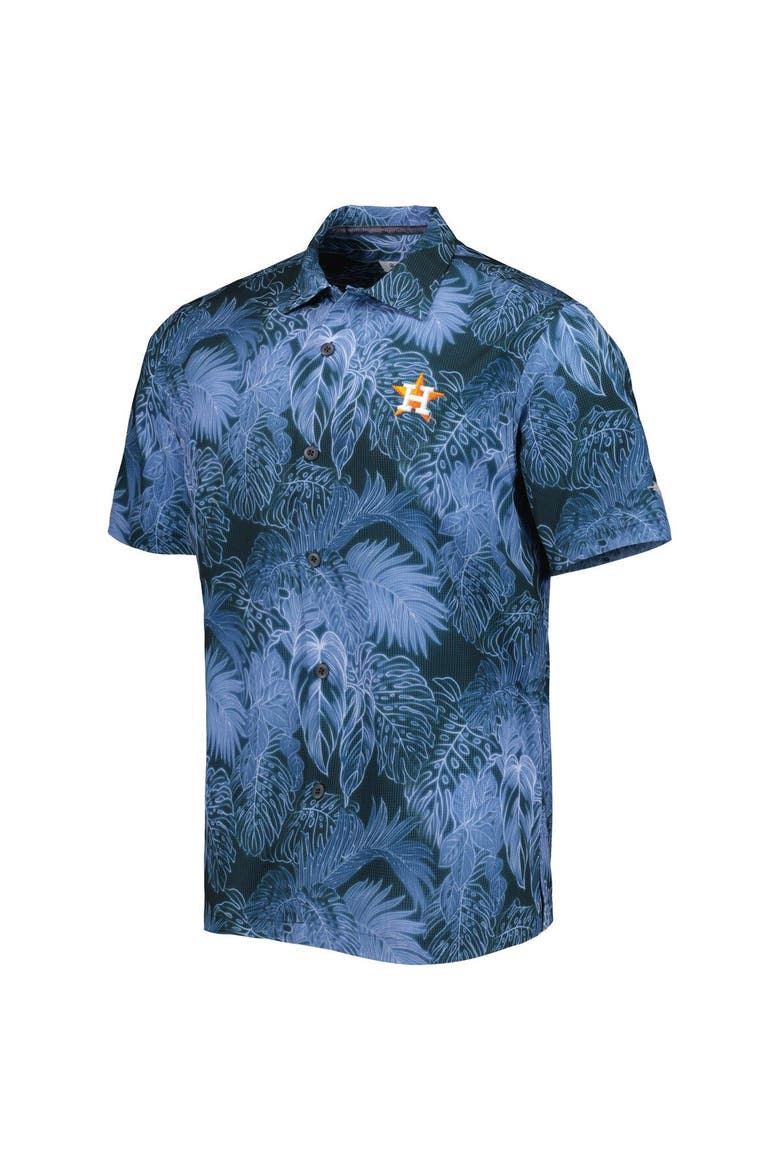 Men's Tommy Bahama Blue Houston Astros Bahama Coast Luminescent Fronds IslandZone Button-Up Camp Shirt, Alternate, color, Blue