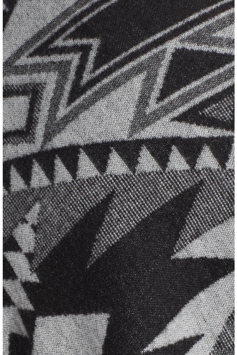 Geo Pattern Square Scarf, Alternate, color, BLACK