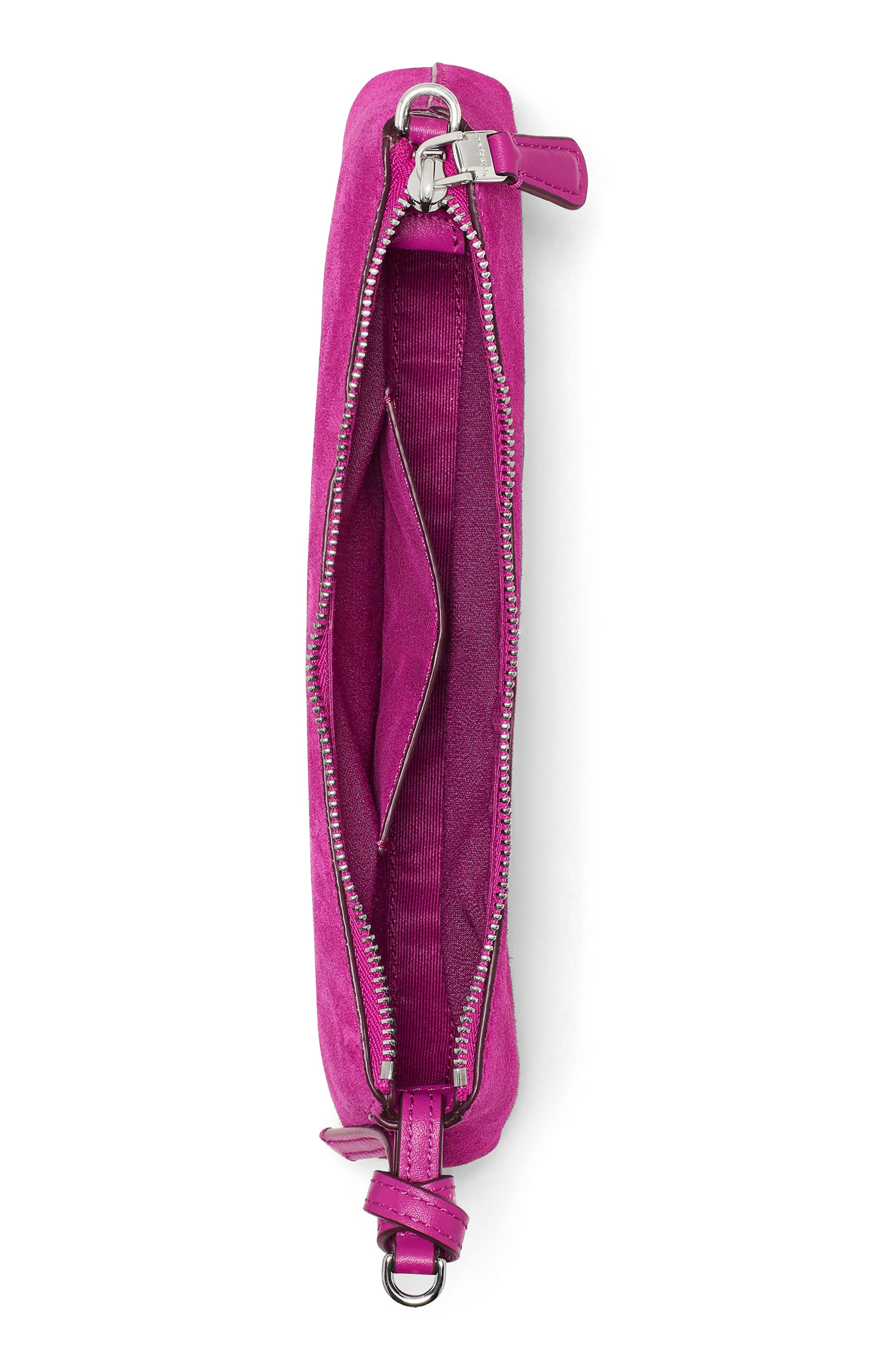 loop suede pochette bag, Alternate, color, BEET
