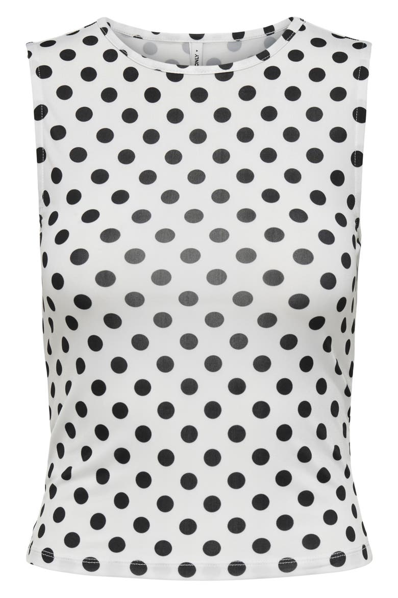 Lanna Life Polka Dot Sleeveless Top, Main, color, WHITE/ BLACK DOTS