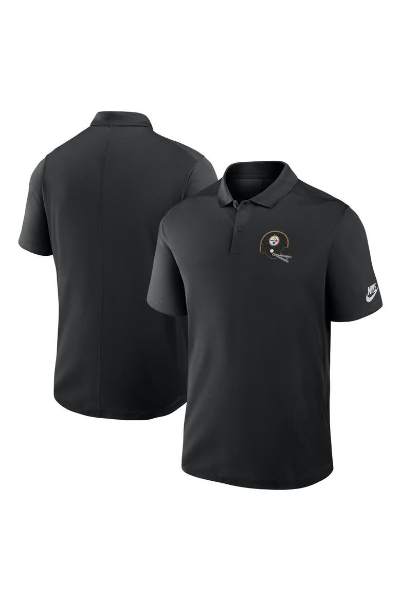 Men's Nike Black Pittsburgh Steelers Rewind Victory Performance Polo, Alternate, color, Black