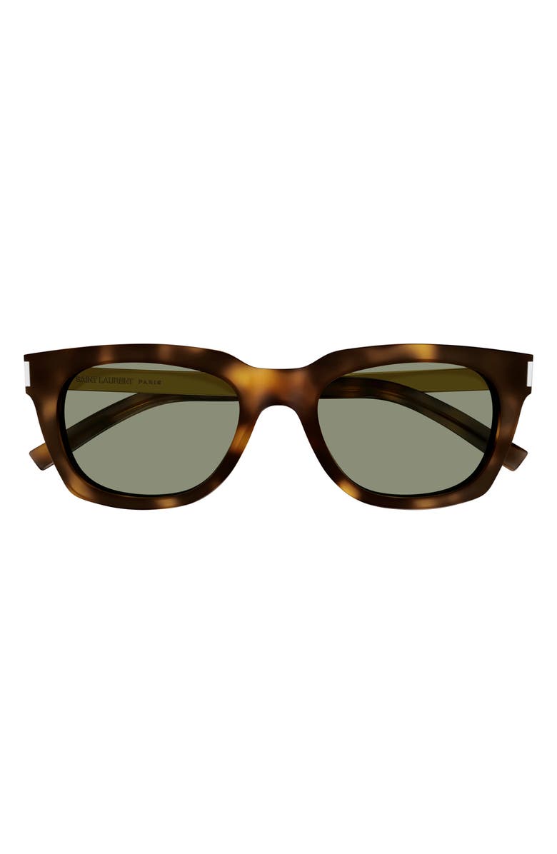 Saint Laurent 51mm Square Sunglasses, Main, color, Havana