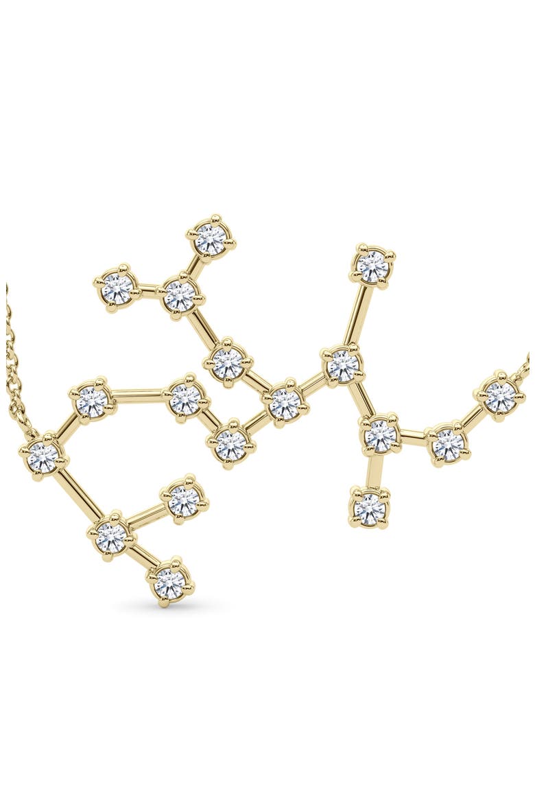 Sagittarius Constellation Lab Created Diamond Necklace, Alternate, color, 18K YELLOW GOLD