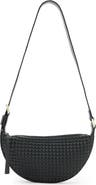 AllSaints Half Moon Studded Leather Crossbody Bag