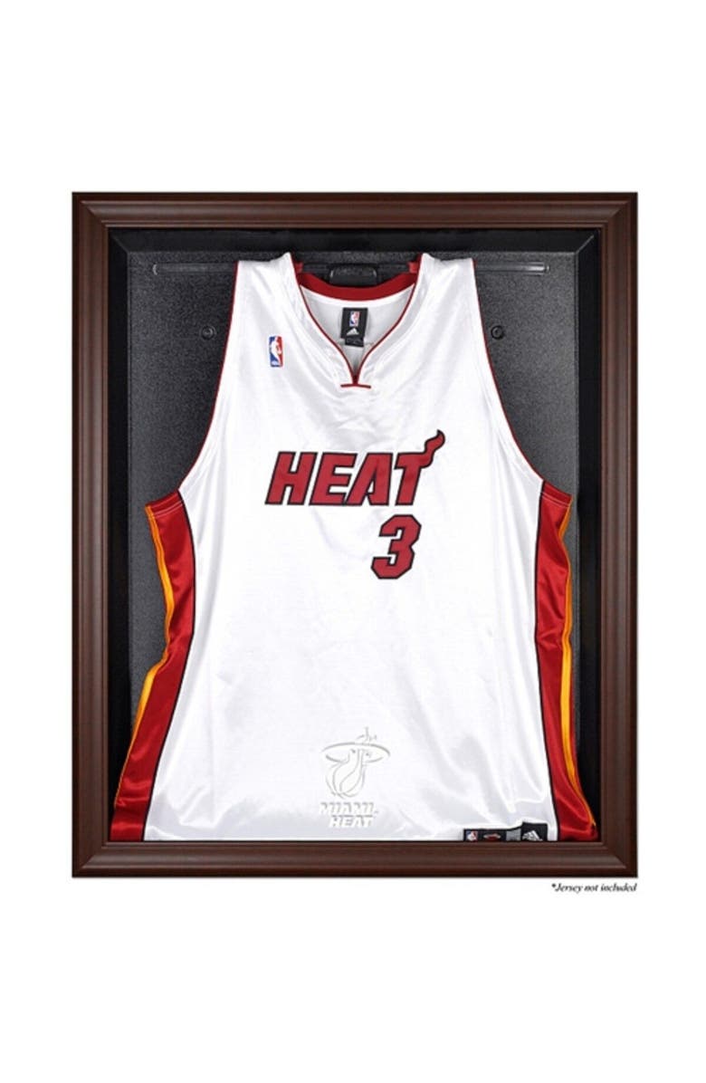 FANATICS AUTHENTIC Miami Heat Brown Framed Logo Jersey Display Case, Main, color,