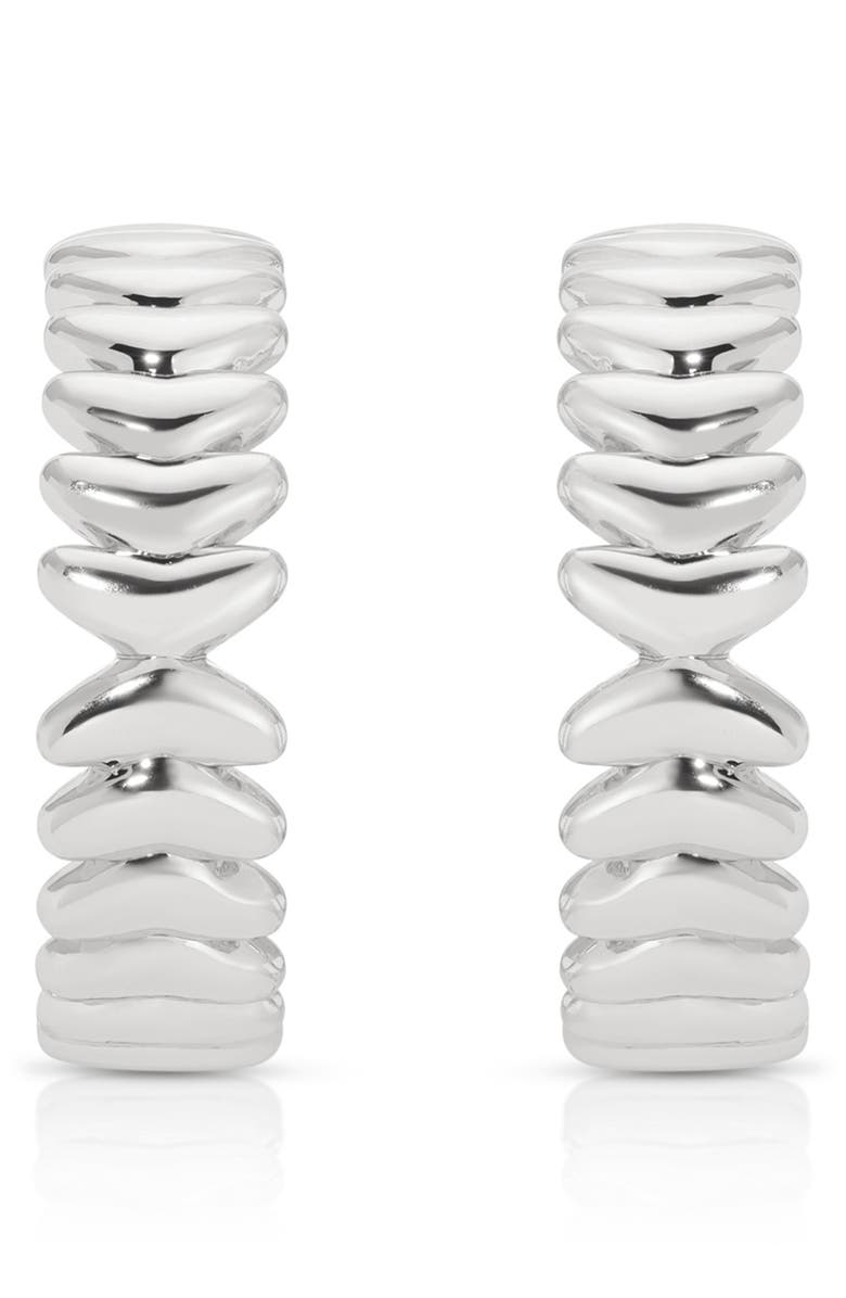 Ettika Vortex Medium Hoop Earrings, Alternate, color, Silver