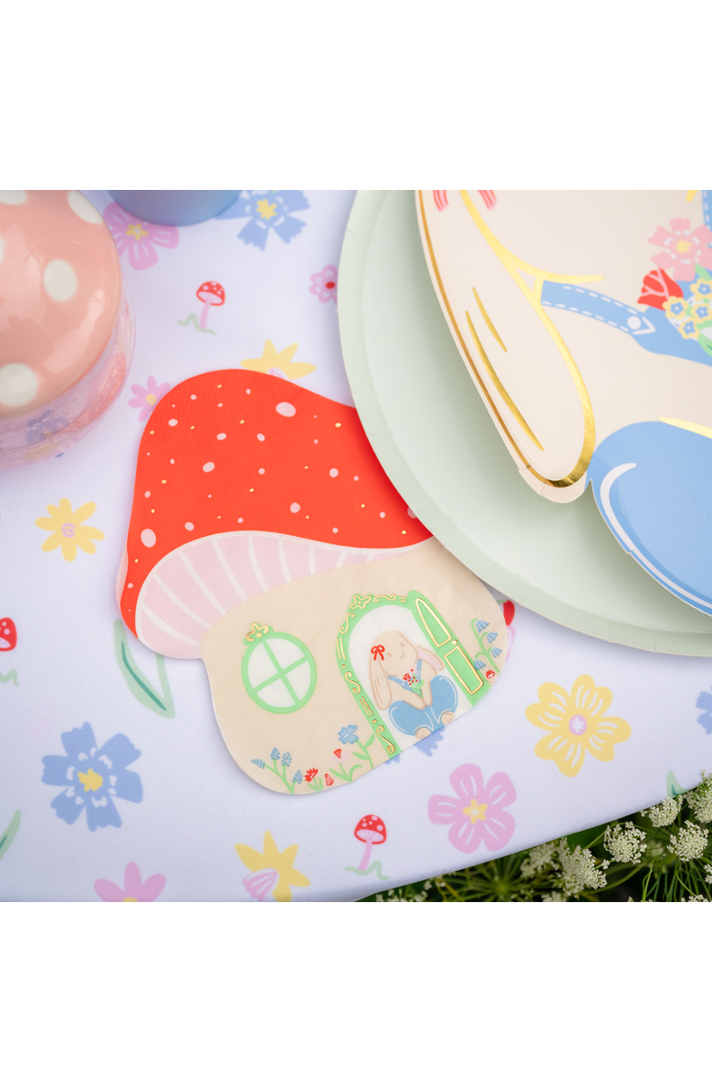 Daydream Society Bunnies In The Garden Mushroom House Large Napkins, Alternate, color, 