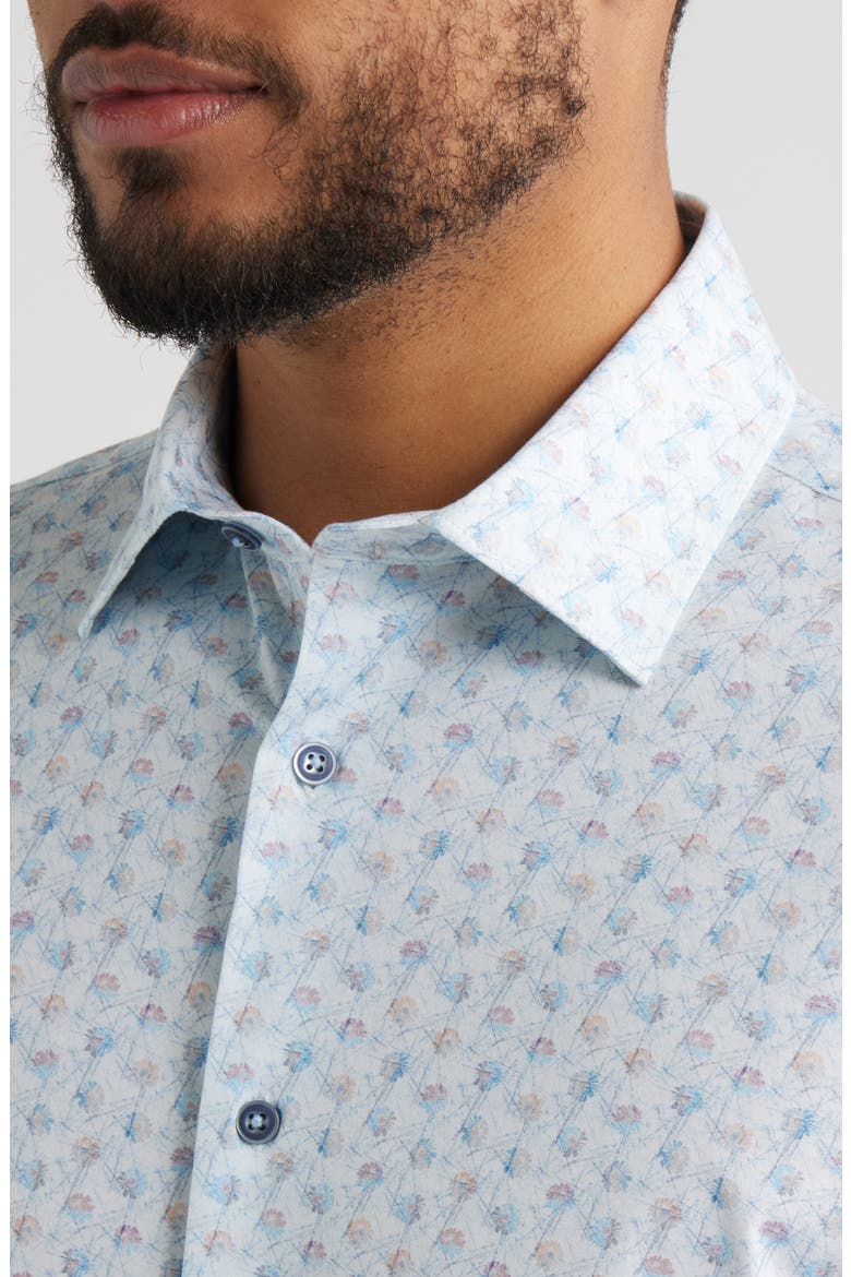 Miles OoohCotton® Floral Short Sleeve Button-Up Shirt, Alternate, color, VISTA BLUE