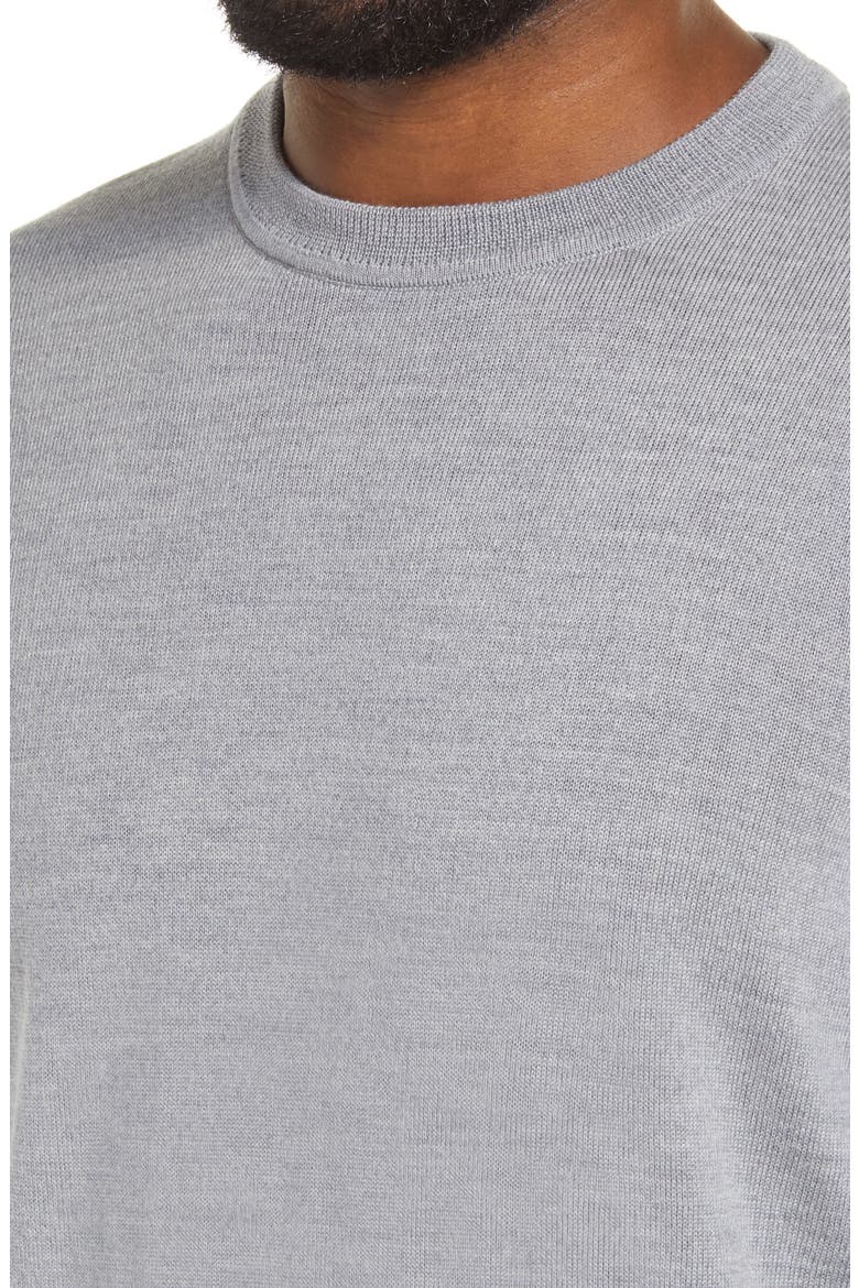 Washable Merino Crewneck Sweater, Alternate, color, GREY ALLOY HEATHER