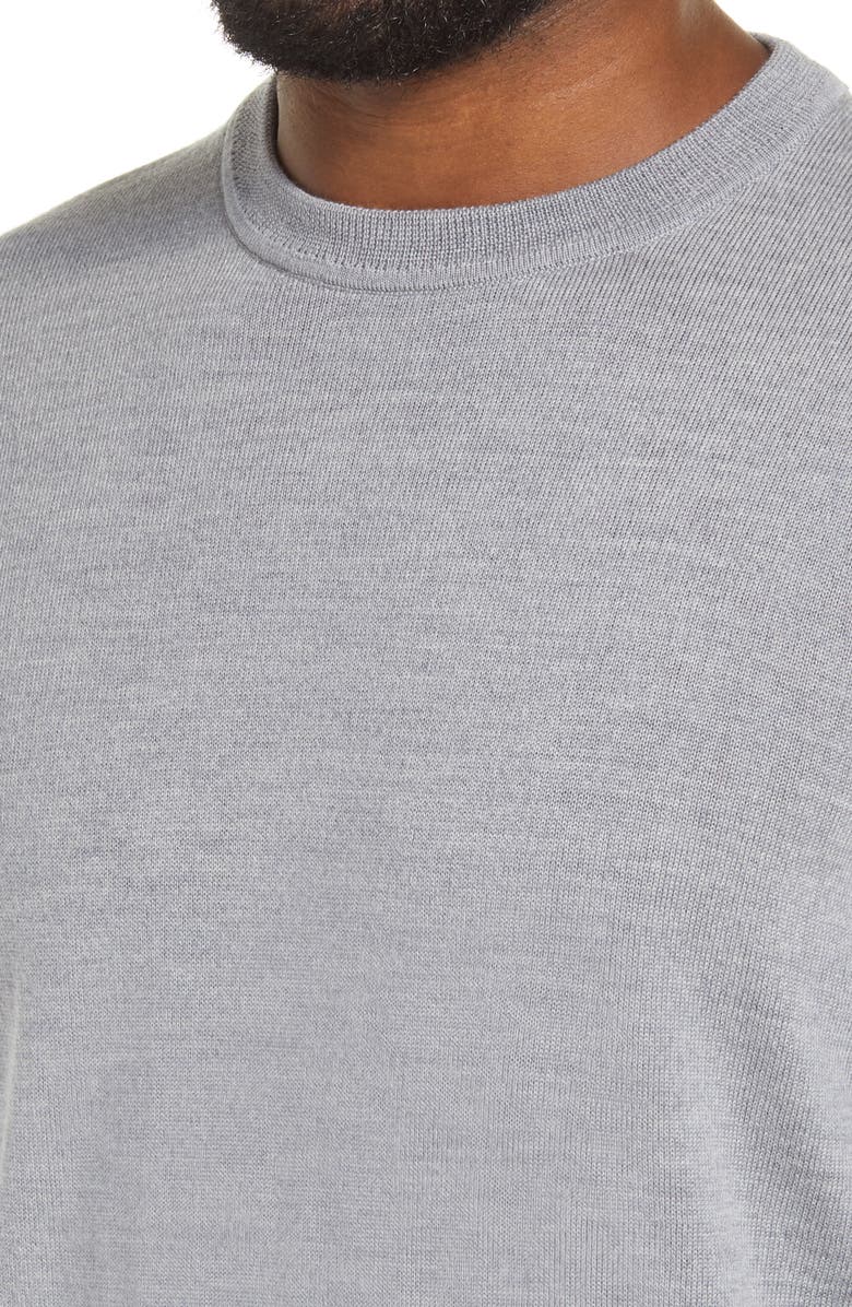 Nordstrom Washable Merino Crewneck Sweater, Alternate, color, Grey Alloy Heather