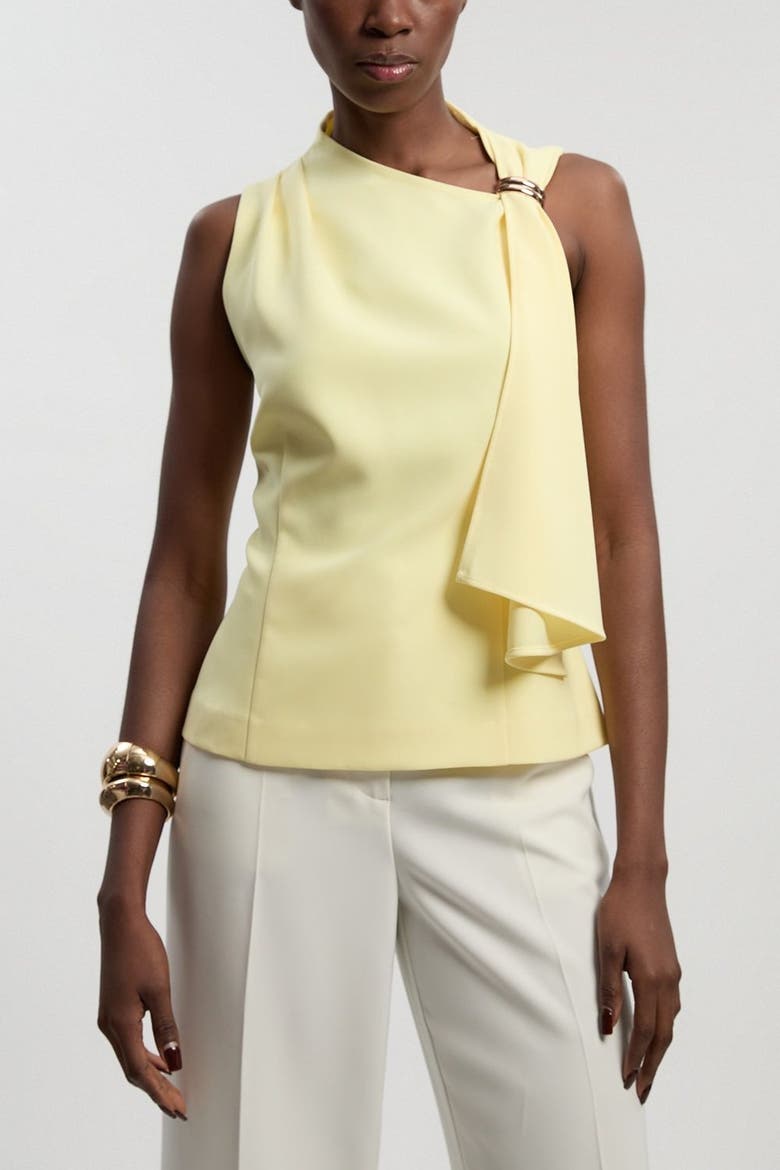 Tailored Drape Top, Alternate, color, Lemon