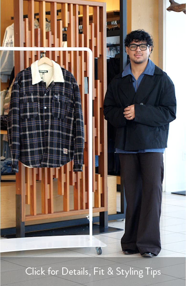 Richmond Check Faux Shearling Shirt Jacket, sales video thumbnail