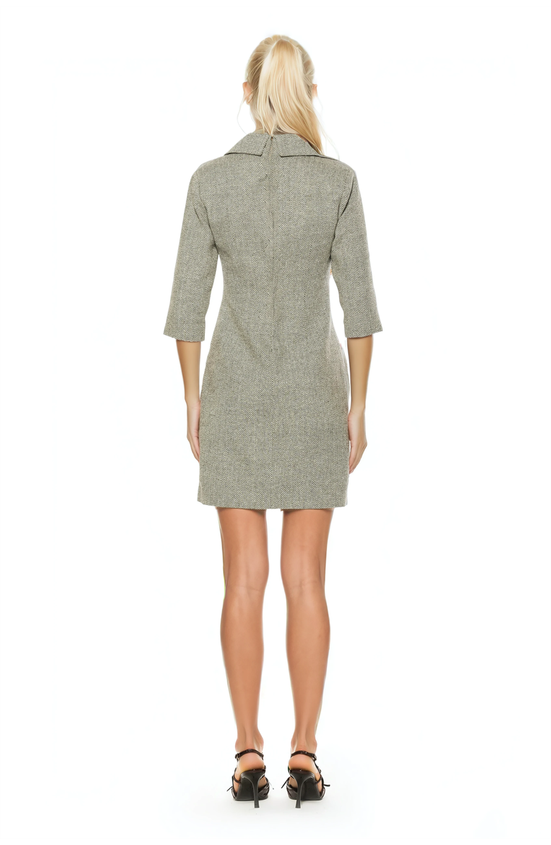 Alexia Admor Isolde Tweed Dress, Alternate, color, Herringbone