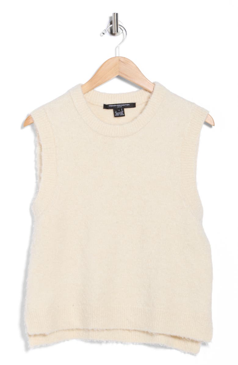 French Connection Teddy Sweater Vest, Alternate, color, Cream