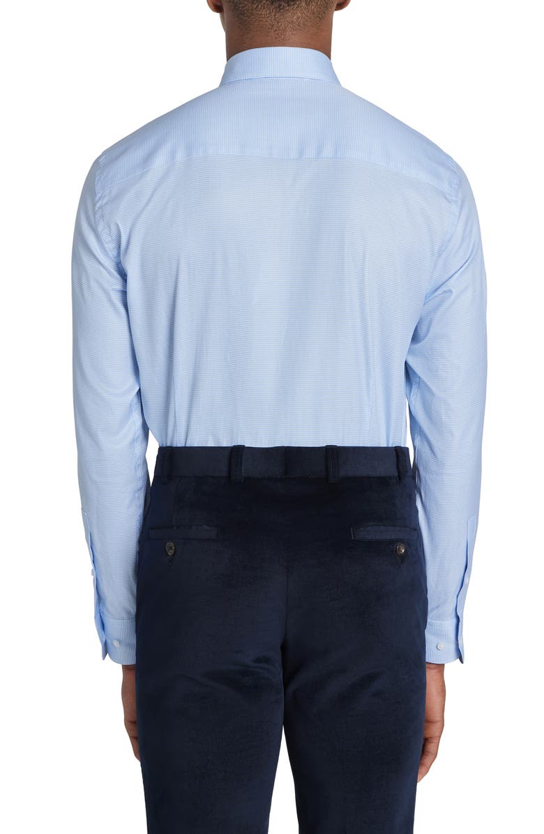 Jack Victor Josiah Giza Houndstooth Cotton Dress Shirt, Alternate, color, Blue