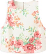 MANGO Floral Cotton Crop Tank