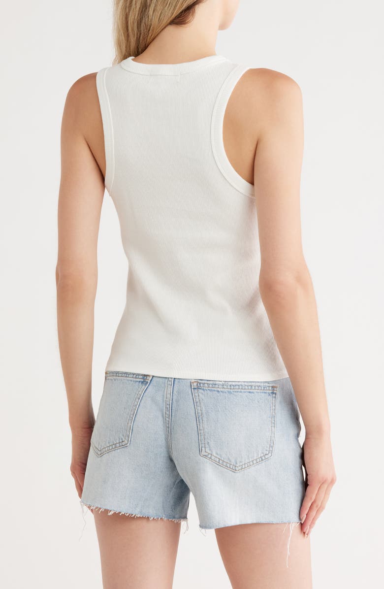 Vigoss Bling Stretch Cotton Ribbed Tank, Alternate, color, White