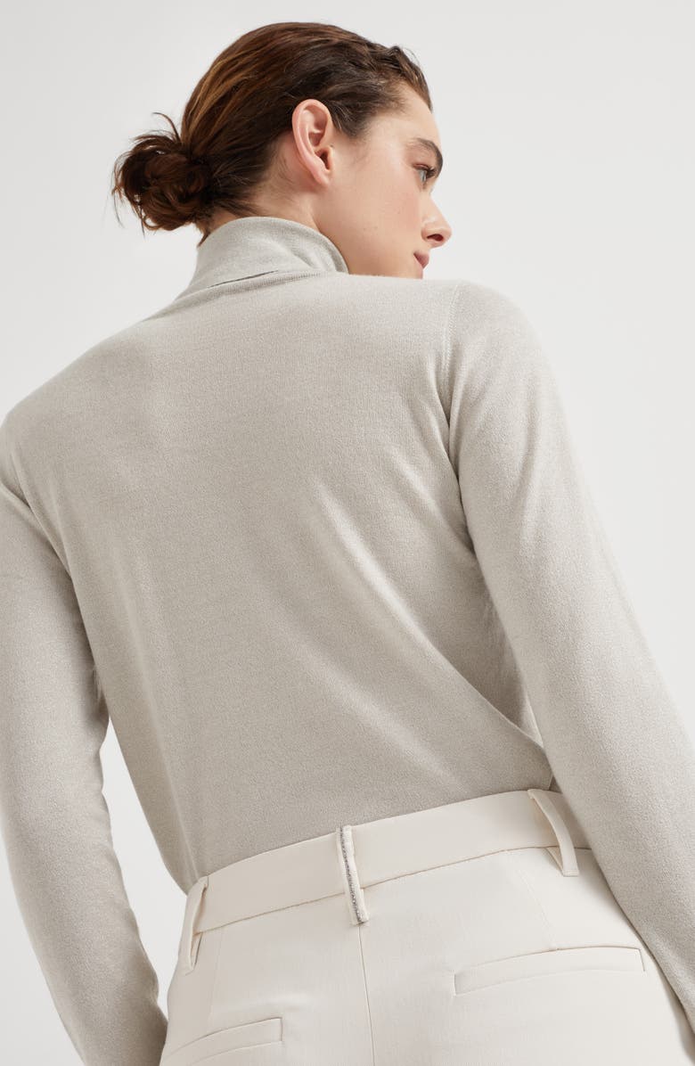 Brunello Cucinelli Cigarette trousers with monili, Alternate, color, 