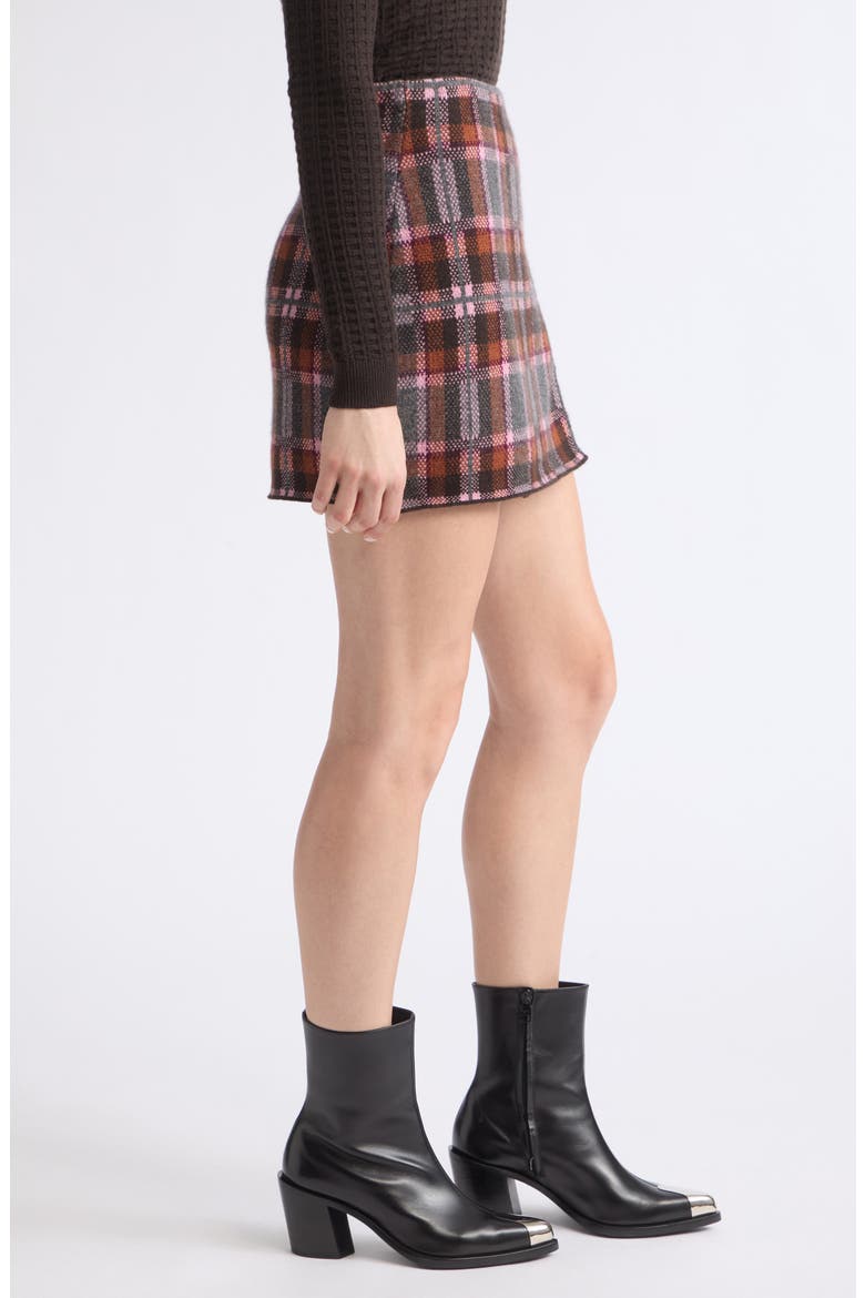 Tartan Wool & Cashmere Miniskirt, Alternate, color, SPRINKLE COMBO