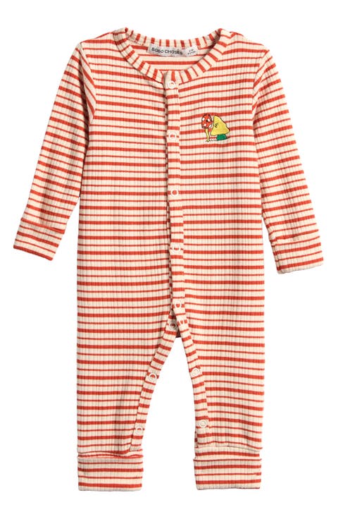 Mush Monsters Long Sleeve Striped Romper