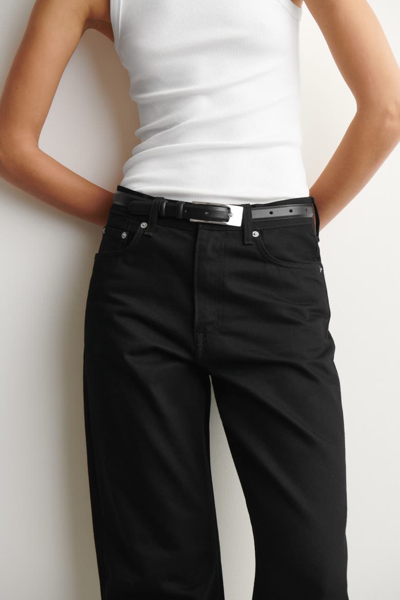 Chord Straight-Leg Jeans, Alternate, color, BLACK