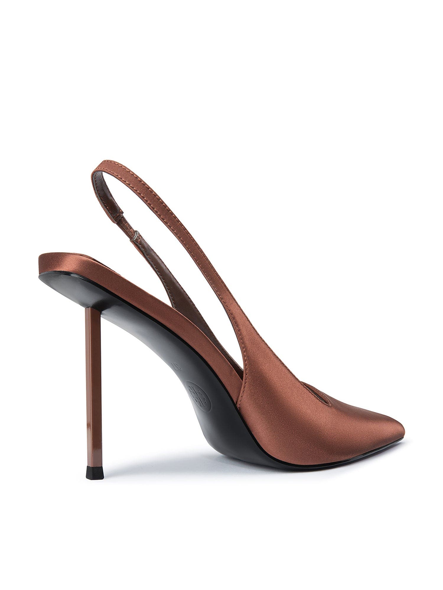 G63 Slingback Satin Pump, Alternate, color, Chocolate Satin