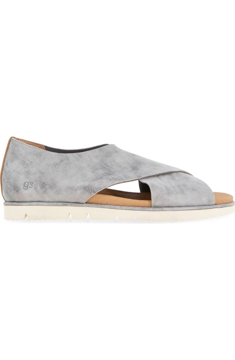 Gentle Souls Leslie Flat Sandal, Alternate, color, Silver Leather