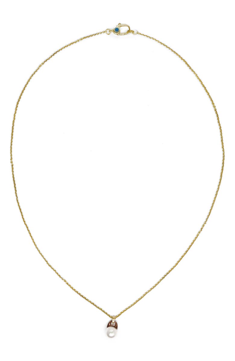 POLITE WORLDWIDE Graphic Freshwater Pearl Necklace, Main, color, Gold