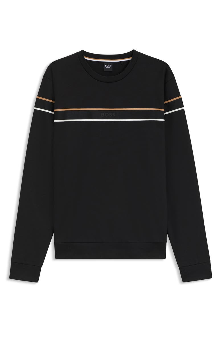 BOSS Iconic Stripe Sweatshirt, Alternate, color, Black