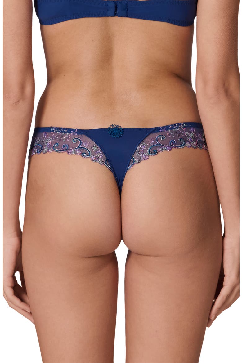 Delice Embroidered Thong, Alternate, color, RAINBOW BLUE