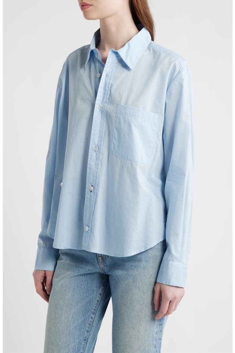 Relaxed Button-Up Wrap Shirt, Alternate, color, SKY BLUE