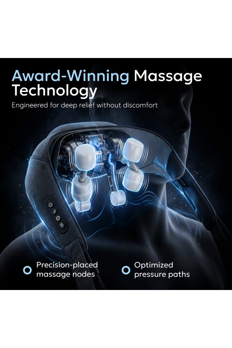 Wave Neck & Back Massager Heated And Hands Free Motion, Alternate, color, Black