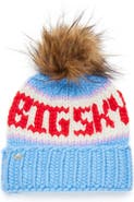 Lele Sadoughi Big Sky Merino Wool Beanie with Faux Fur Pompom
