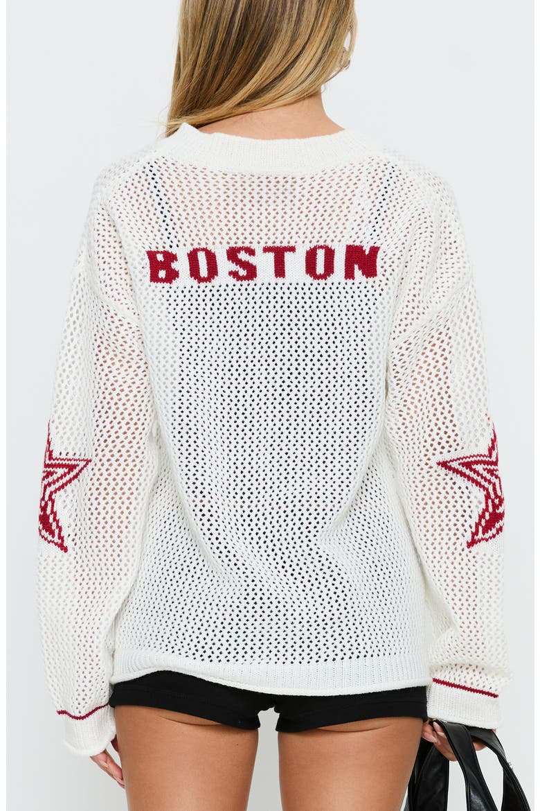 Korrin Graphic V-Neck Sweater, Alternate, color, WHITE