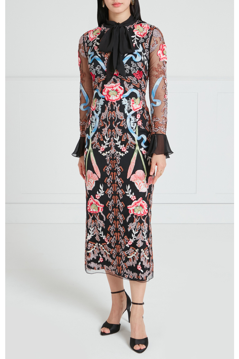 Bilbao Tie Dress, Main, color, Black